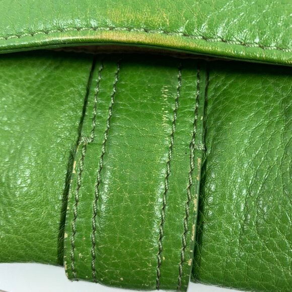 Michael Kors Crossbody Bag, Small, Green w/ Gold Buckle & Hardware, Adjustable - Picture 15 of 16
